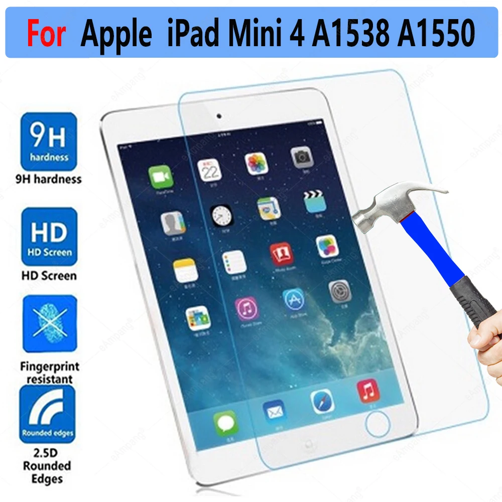 

Tempered Glass for Apple iPad mini 4 7.9 A1538 A1550 Screeen Protector 0.3mm 9H HD Transparent Tablet Film