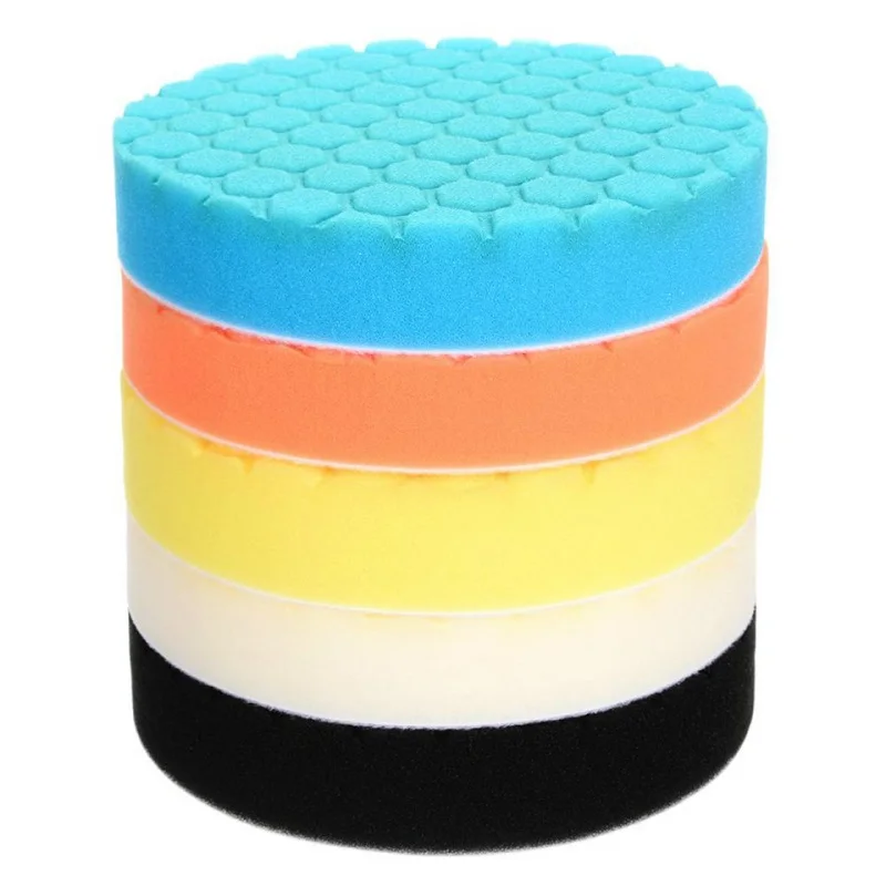 

5Pcs/Set Car Polishing Pad 3/4/5/6/7 inch Sponge Buffing Waxing Boat Car Polish Buffer Drill Wheel polisher Removes Scratches