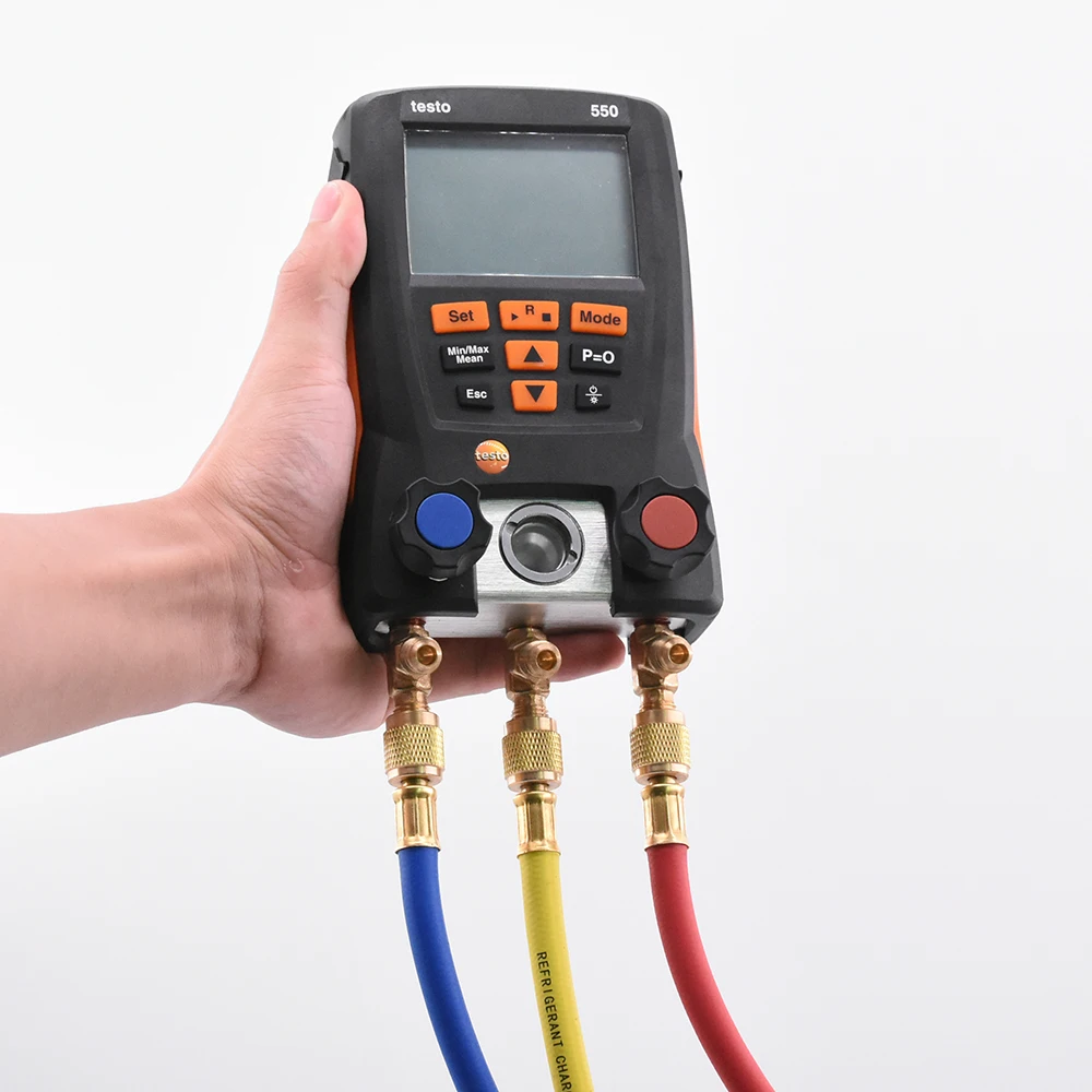 Testo 550 цифровой манометр Холодильный Манометр с 2 шт. хомут зонды измеритель