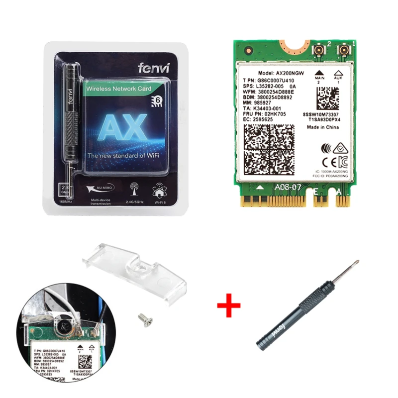 Двухдиапазонный 2 4 Гбит/с беспроводной Intel Wi-Fi 6 AX200 Bluetooth 5 0 802. 11ax/ac MU-MIMO 2x2 Wifi NGFF M.2