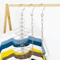 100pcs stainless steel hanging chain clothes shop display wardrobe hooks with ring hanger clothing hanging organizer