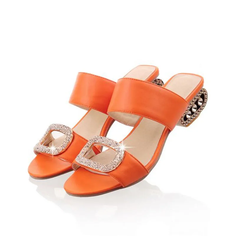 LIN KING/Новинка Размеры летние женские сандалии-шлепанцы Модные туфли без задника