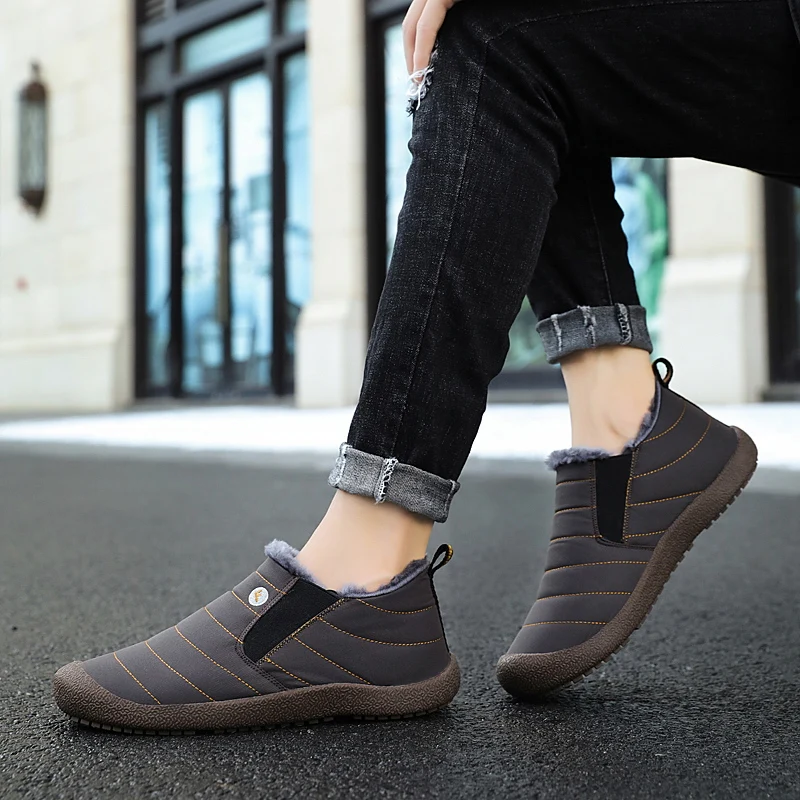 Брендовые мужские ботильоны зимние ботинки унисекс парные с плюшевой подкладкой