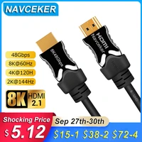 navceker hdmi 2 1 cable 8k60hz 4k120hz 48gbps hdcp2 2 hdmi cable cord for ps4 splitter switch audio video cable 8k hdmi 2 1