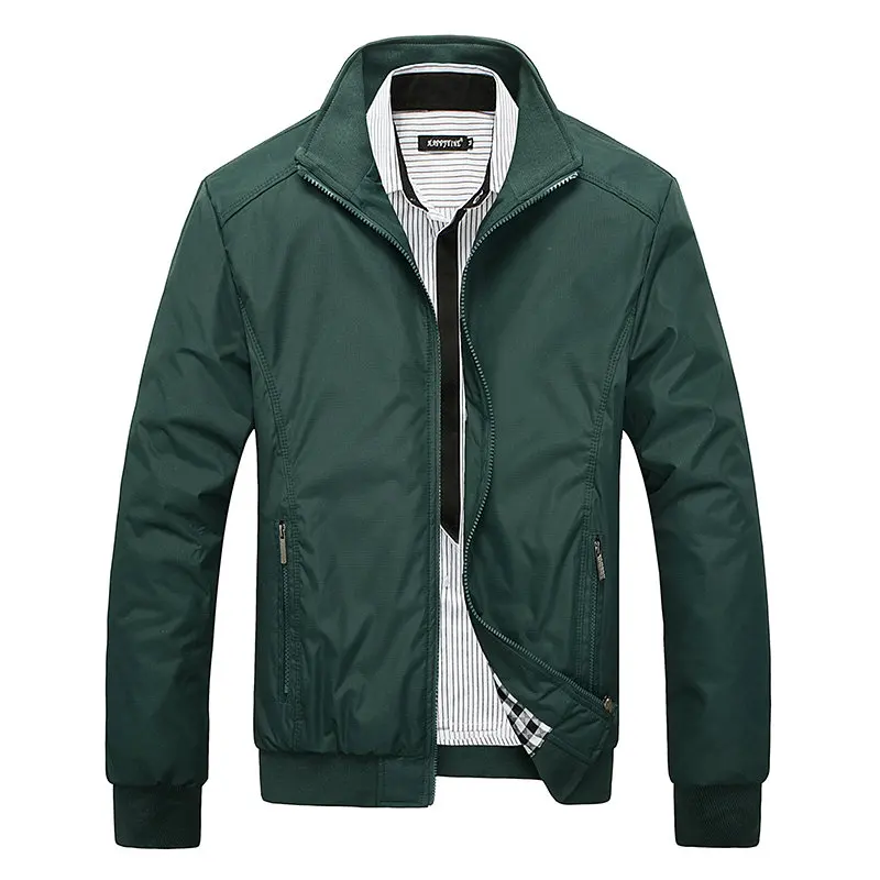 M-5XL весенне-летние куртки мужские повседневные тонкие ветровки для колледжа со стоячим воротником черные ветровки Homme университетская куртка Большие размеры W64 - Цвет: green jacket