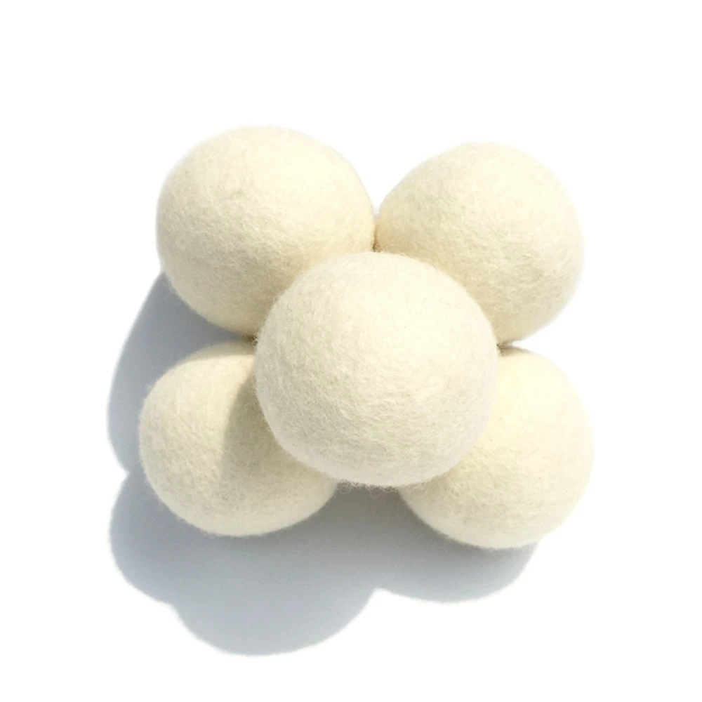

6pcs Natural Reusable Laundry Drying Balls Practical Environmentally Friendly Home Wool Dryer White Balls for Clothes
