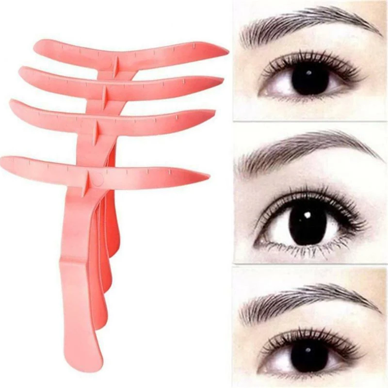 

4pcs Eyebrow Shaper Template Brow Stencil Ruler Eyebrow Makeup Women Beauty Tools Accessories