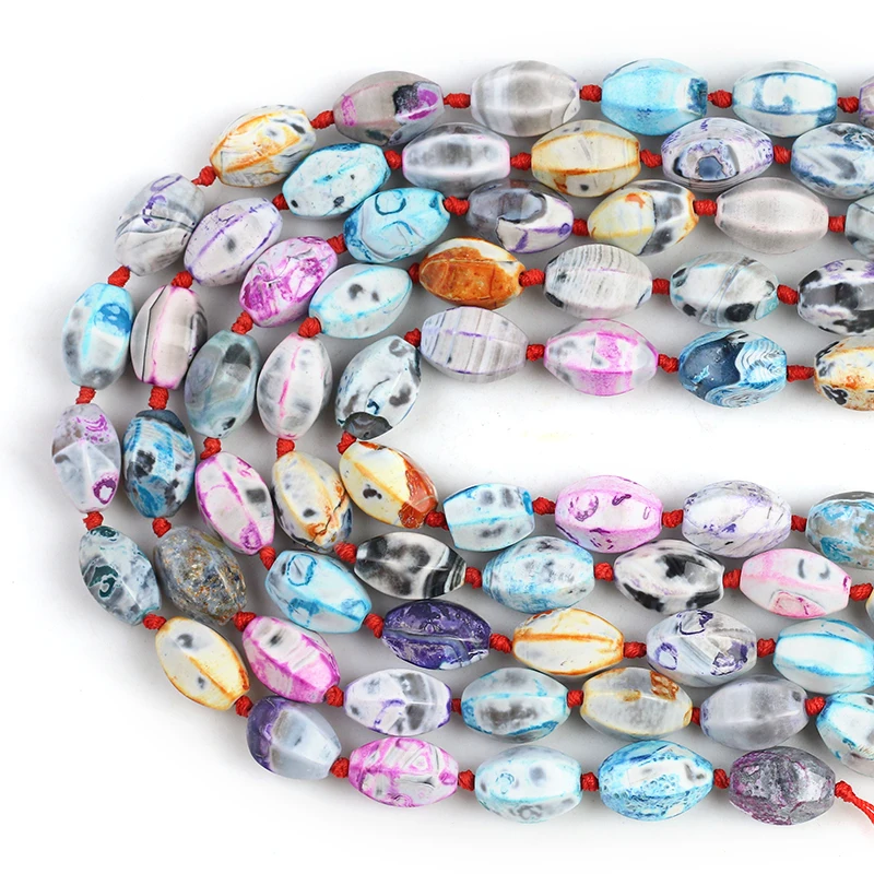 

Irregular beads Colorful Fire Agates Loose Spacer Beads 15''10x15mm For Jewelry Making DIY Necklace Bracelet Accessories