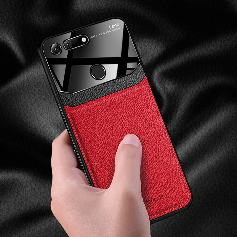Чехол I coque чехол для HuaWei Honor View V20 V10 на кожаном стекле силиконовый ударопрочный