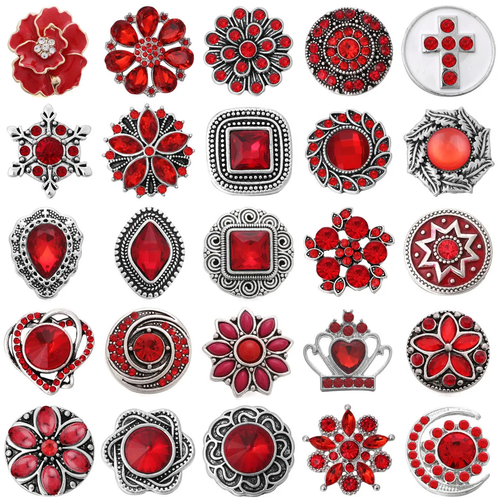 6 шт./лот тематическая красная серия металлическая 18 мм застежка-талисман для