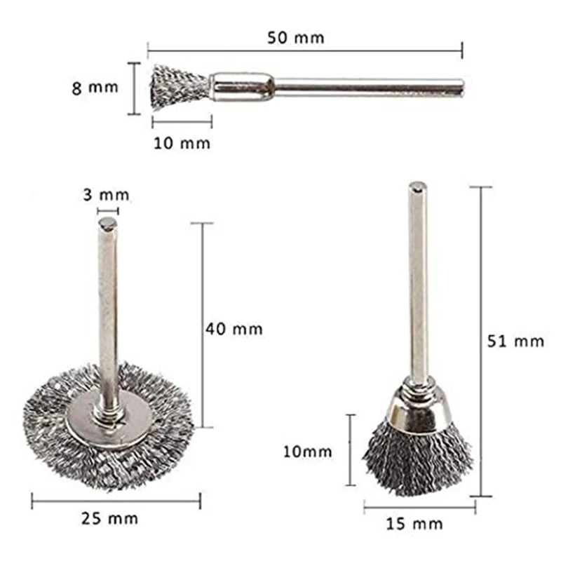 

90pcs Steel Cleaning Wire Brush Set Wire Brushes Wheels Cleaning Brush Set Polishing Attachment for Die Grinder Precision