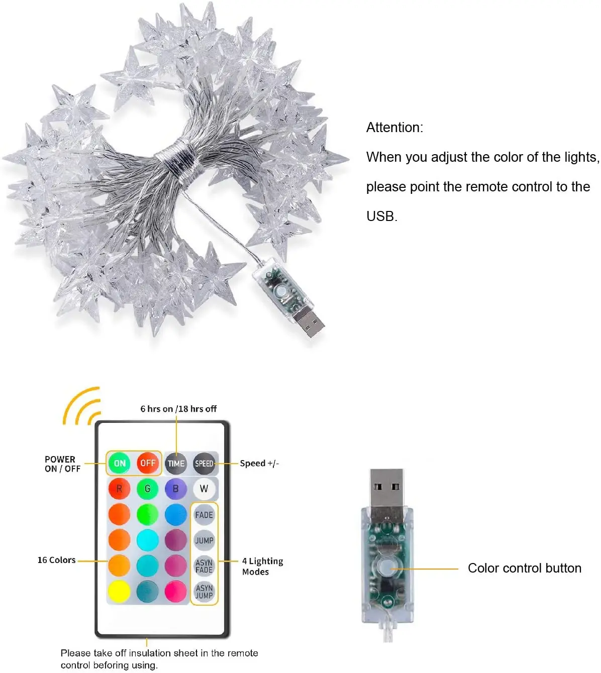 

16 Colors LED Star Light String Twinkle Garlands Light Battery Powered Christmas Lamp Holiday Party Wedding Decor Fairy Lights