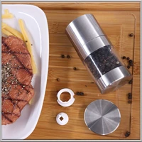 stainless steel grinder manual salt and pepper grinder thickness adjustable spice maker kitchen accessories cooking portable