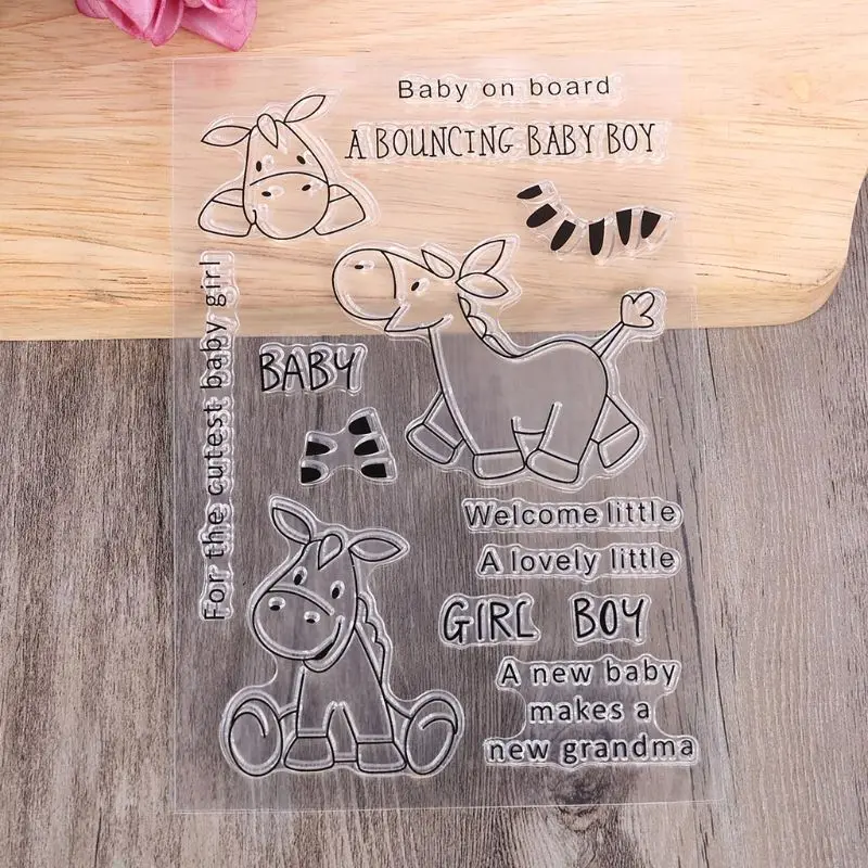 Ослик силиконовый Сделай Сам прозрачные штампы Скрапбукинг для фотоальбома