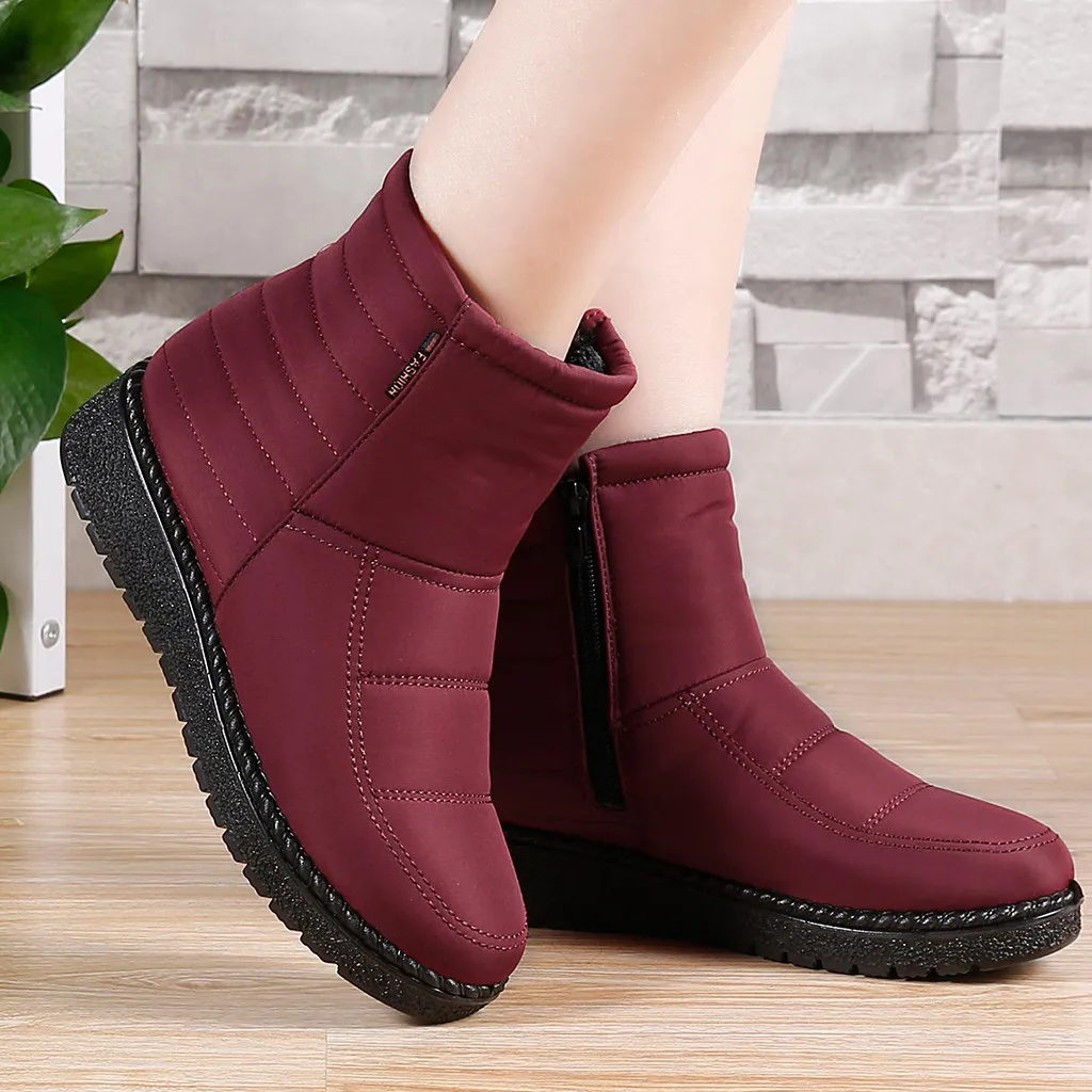 

3 colors Women Boots Female warm Winter Boots non-slip Snow Boots Ladies Shoes Woman Soft bottom Botas Mujer Plus lining Booties