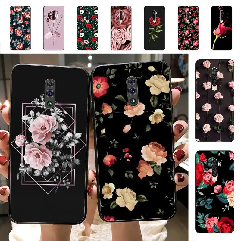 

RuiCaiCa Bright Red Roses Flowers Phone Case for Vivo Y91C Y11 17 19 17 67 81 Oppo A9 2020 Realme c3
