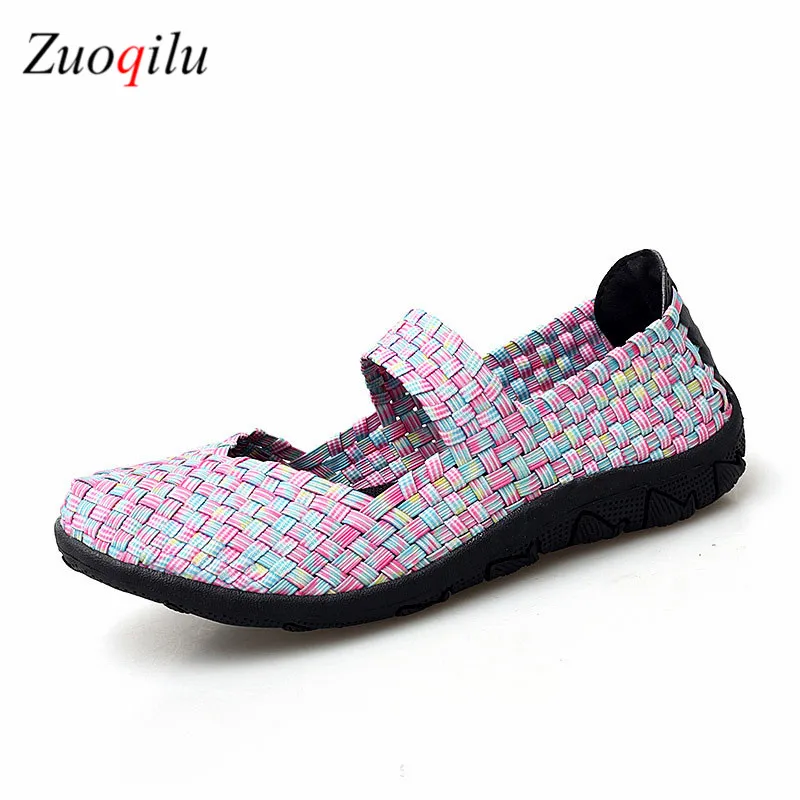 Женская обувь на плоской подошве эластичные вязаные кроссовки без застежки