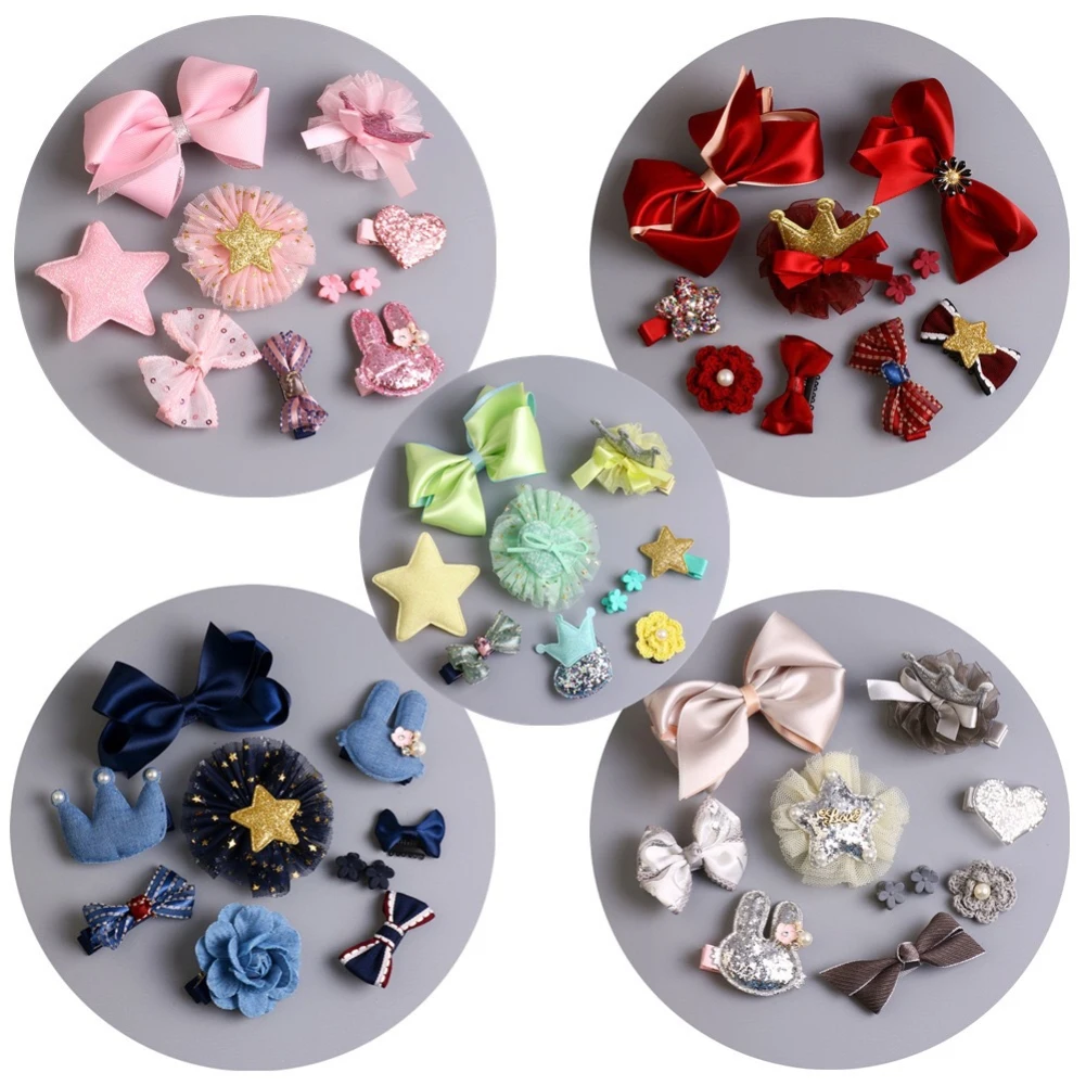 10 шт./компл. милые разноцветные Мультяшные маленькие заколки для волос детские