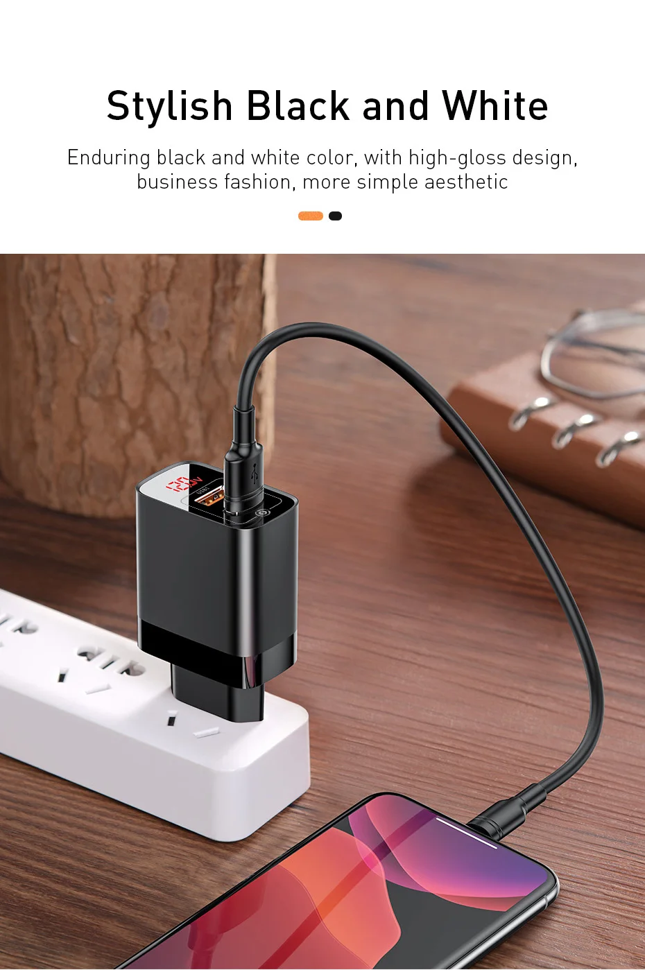 Baseus светодиодный дисплей USB зарядное устройство для мобильного телефона адаптер питания для iPhone samsung xiaomi настенная розетка для быстрой зарядки EU вилка универсальная