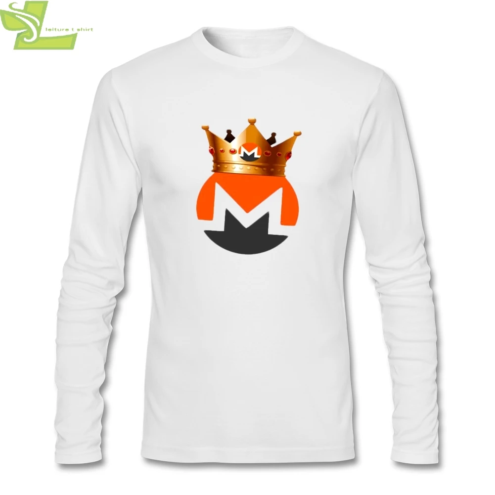 Monero King T-shirt Men Boy Long Sleeve CrewNeck Cotton Latest Designing T Shirt Asian Size | Мужская одежда