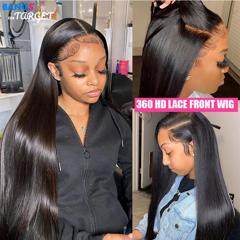 Straight 360 Lace HD Lace Frontal Wig 13x6 lace front wigs 100% Brazilian Human Hair Remy Hair 5x5 Lace Closure Wigs For  Women