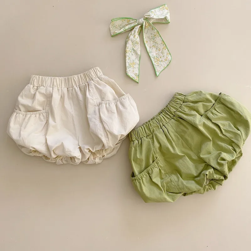 

2021 Summer New Toddler Baby Girl Fashion Cute Solid Loose Shorts Kid girls Casual And Comfortable Thin Bloomers