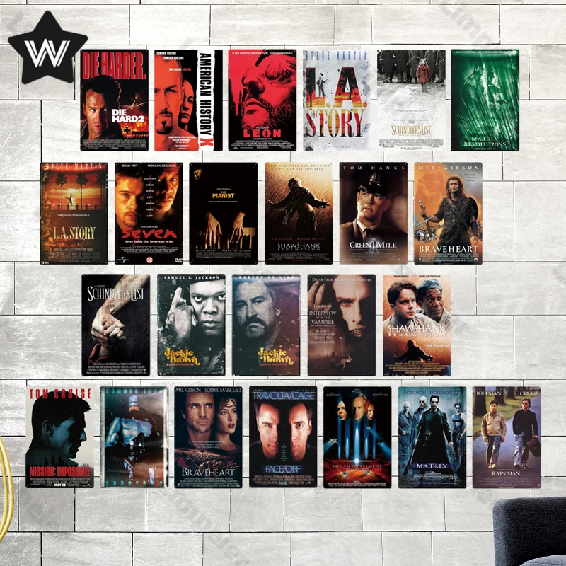 

Классические американские фильмы металлический знак Оловянная пластина винтажный потертый стиль Оловянная пластина металлическая пласти...