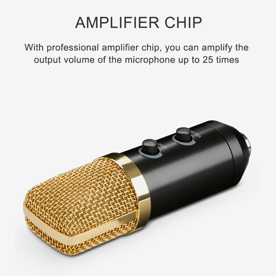 Конденсаторный USB-микрофон MAMEN металлический кардиоидный микрофон для записи