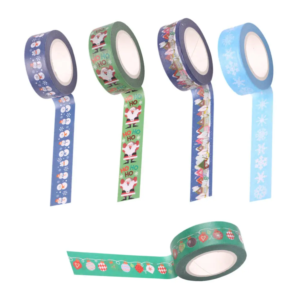 

5 Rolls Xmas Theme Tapes Creative DIY Tape Washi Paper Tape Decorative Tapes