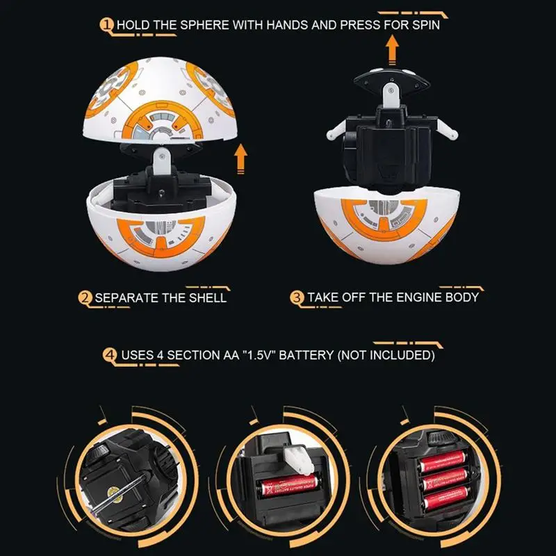 

Upgrade 20.5cm Remote Control Robot BB-8 Ball RC Intelligent Robot 2.4G BB8 With Sound Action Figure BB 8 Gift Toys For Children