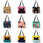 Женская сумка через плечо с принтом кошек и лап