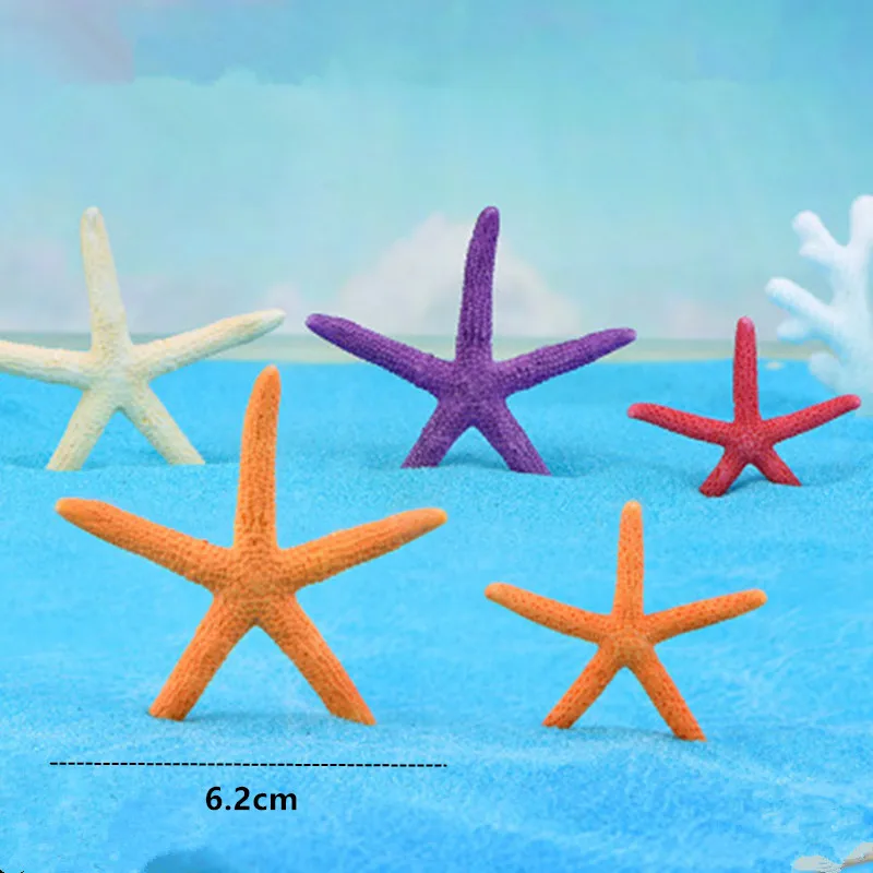 6.2cm starfish 5 шт./партия, маленькое украшение для аквариума, морская звезда, природные морские звезды, черепаха, рыбы, фигурки, украшение, сделай сам, аквариум, украшение - Цвет: 6.2cm starfish