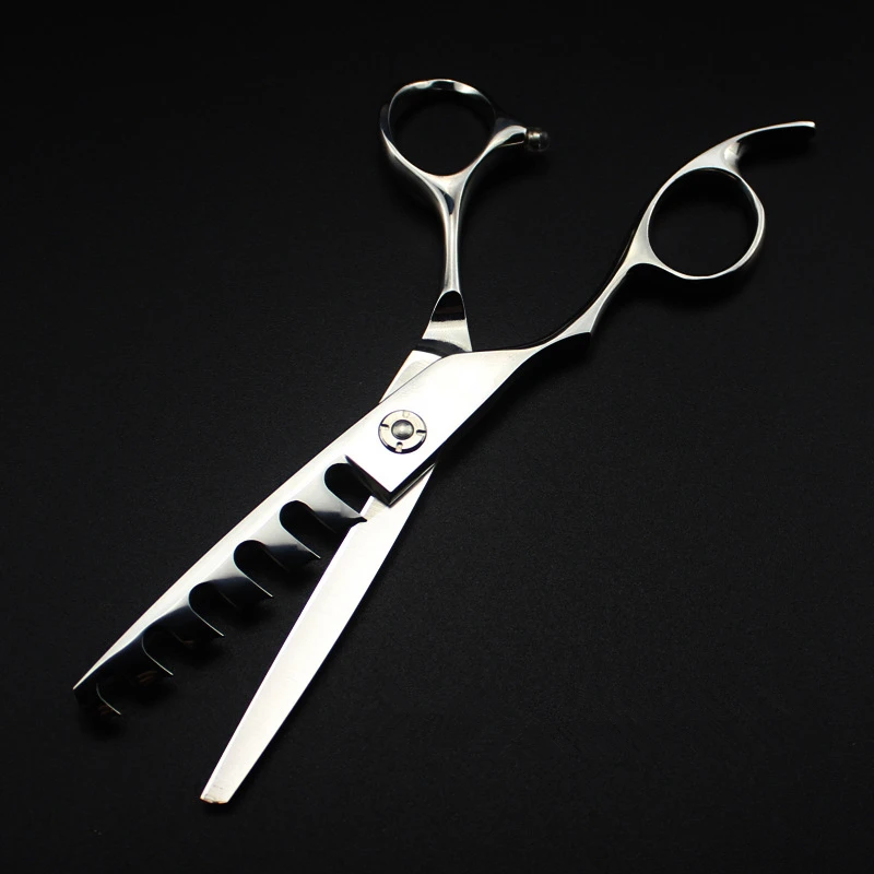 professional Japan 440c left handed 6 '' teeth hair scissors haircut thinning barber makas cutting shears hairdresser | Красота и