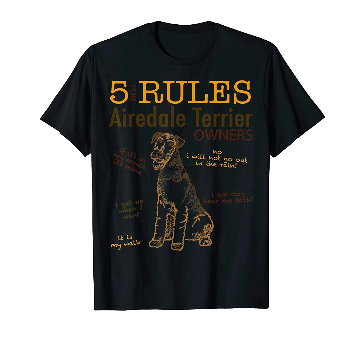 

5 правил для владельцев Airedale Terrier, футболка