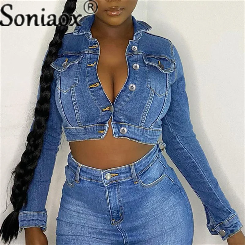 

Jeans Jacket Women 2021 Women's Winter Jacket New Slim Stretch Sexy Slim Ripped Women Coat Autumn Casual Fashion Denim Coat