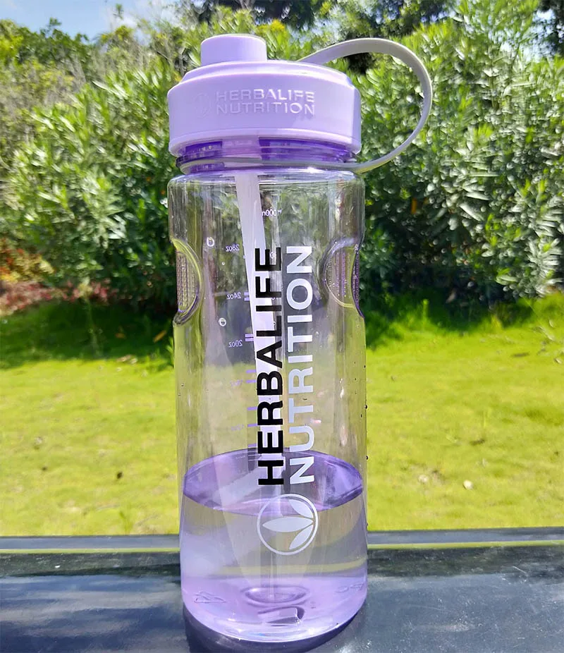 1Л 2л негабаритная бутылка для воды 1000 мл/2000 мл модный портативный Herbalife питание изготовленный на заказ шейкер Спортивная бутылка - Цвет: 1000ml purple