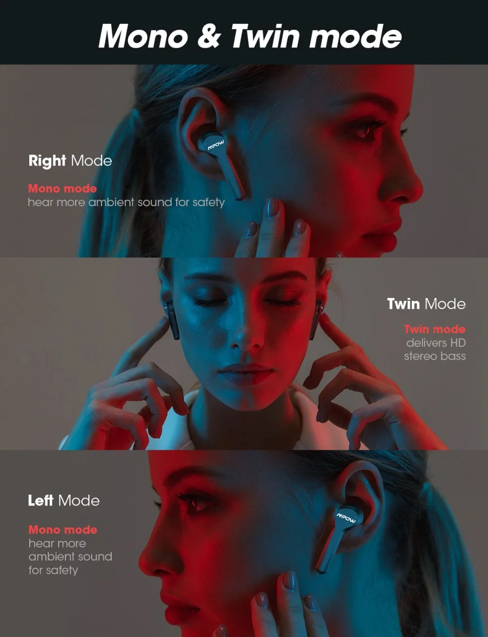 Mpow M9 TWS True Беспроводной Bluetooth 5,0 наушники IPX7 Водонепроницаемый наушники с зарядный чехол 30 часов проигрывания для iPhone 11