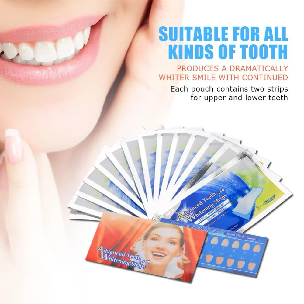 

14PCS Dental Tooth Whitening Strips Teeth Whitening Strip Tooth Bleaching White Teeth Daily Life Oral Care Set