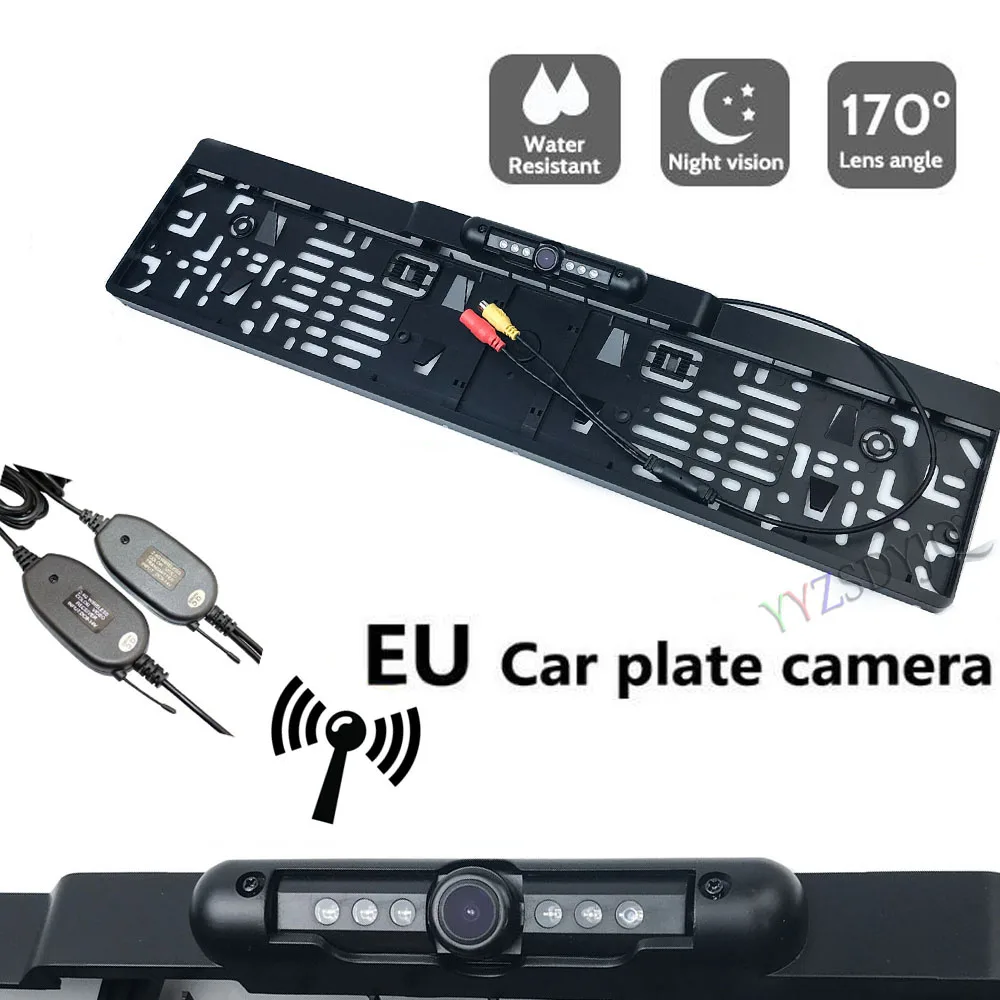 Беспроводная рамка для номерного знака евро, камера заднего вида с 6 ИК светодиодный, IP68, ночное видение