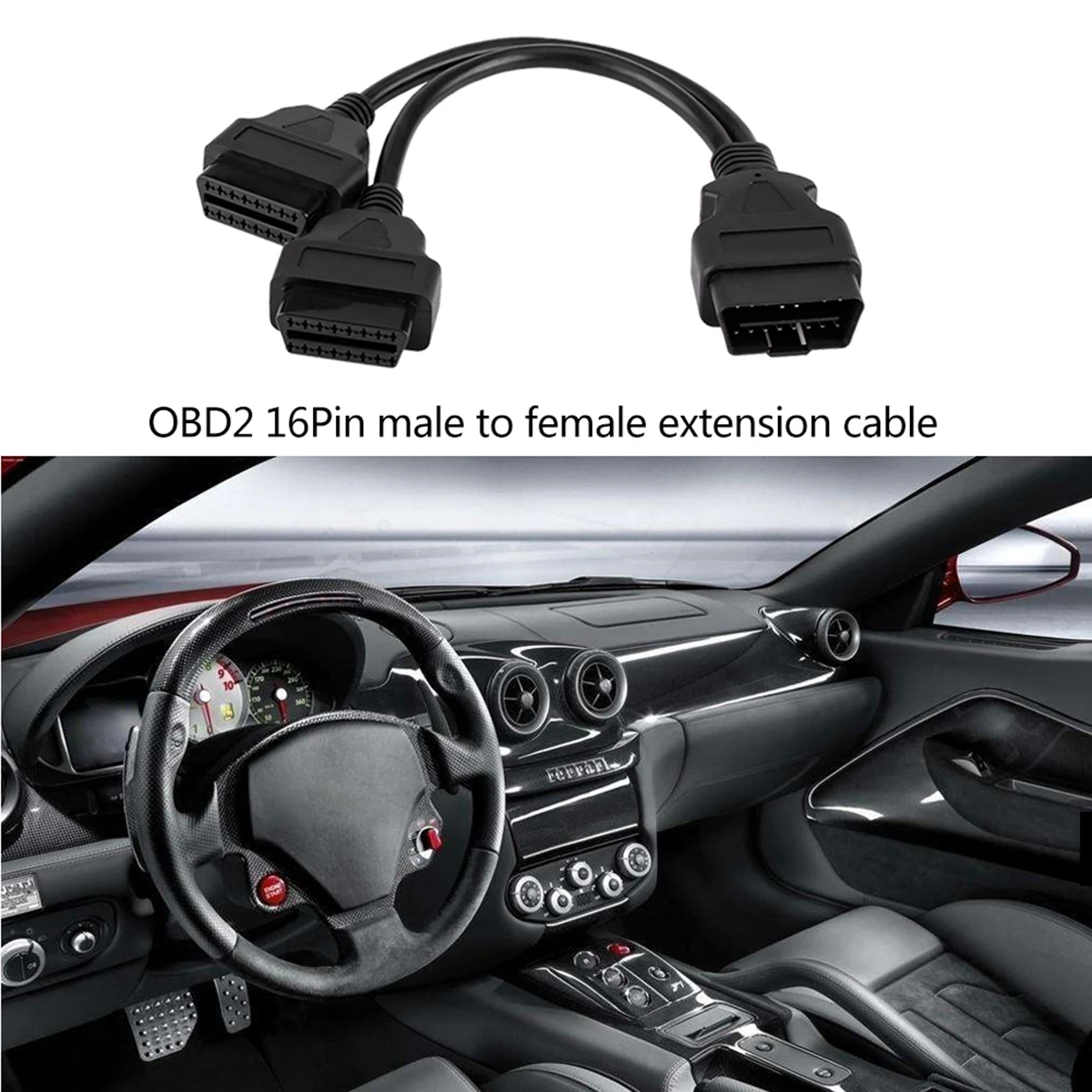 OBDll OBD2 16 pin сплиттер удлинитель диагностический инструмент адаптер Мужской к