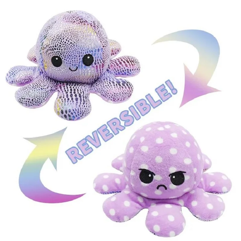 

2021 New Cute Double-sided Different Color Filling Children's Plush Gift Colorful Animal Plush Toy Girl Doll Plush Kawaii Pillow