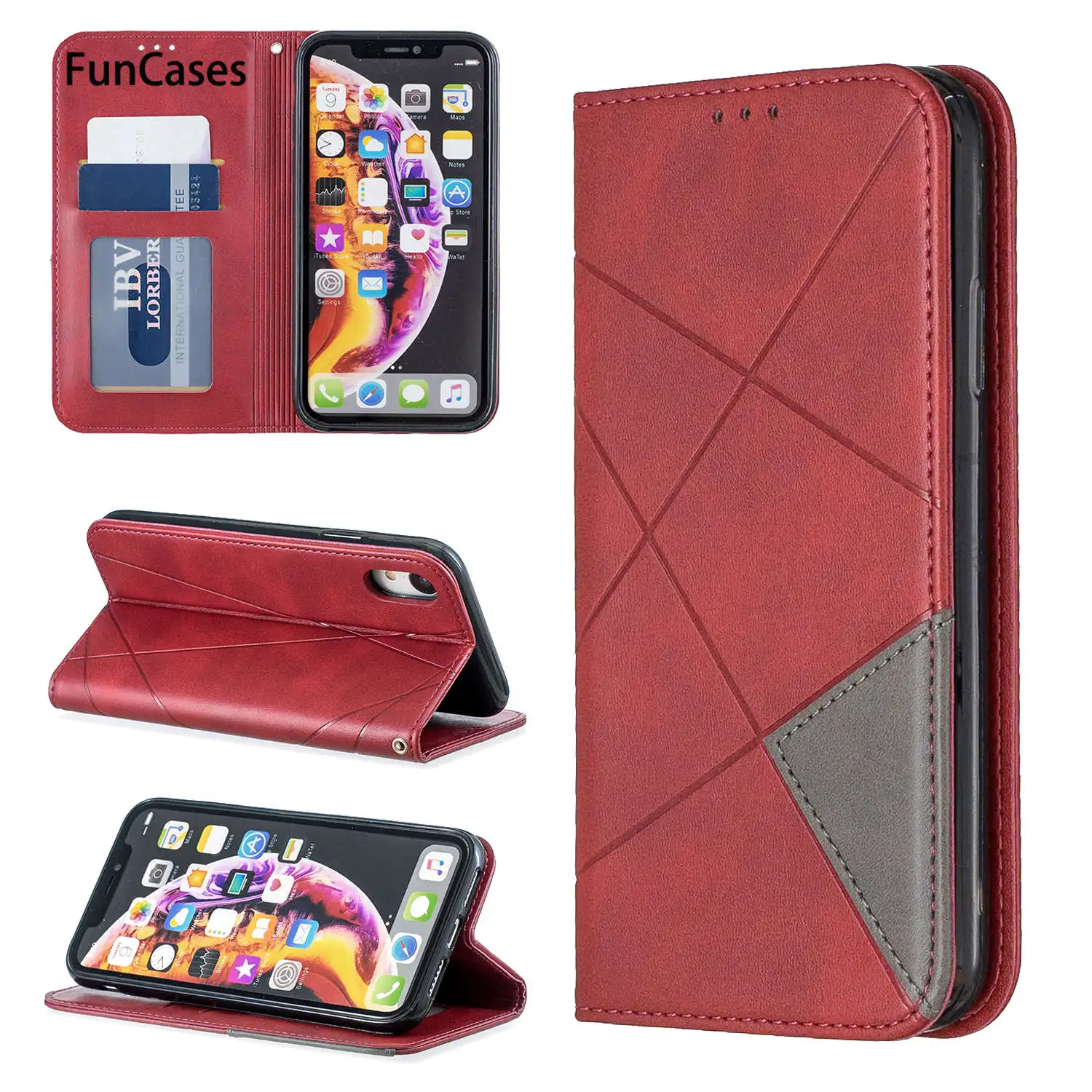 Однотонная сумка из искусственной кожи для телефона capinha iPhone XR чехол мобильного