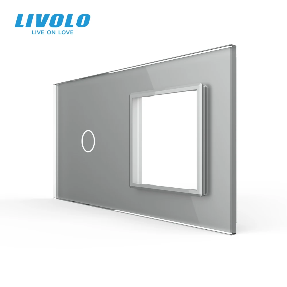

Livolo Luxury White Pearl Crystal Glass, 151mm*80mm, EU standard, 1Gang &1 Frame Glass Panel, VL-C7-C1/SR-11/12/13/15