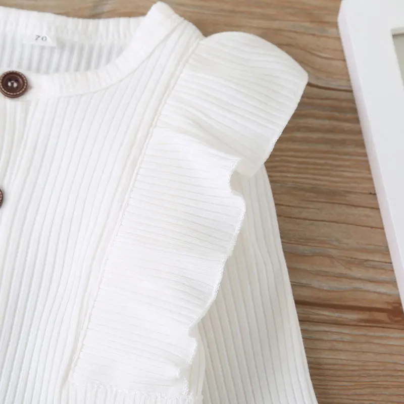 Однотонный Комбинезон для маленьких девочек Весенне-осенняя одежда малышей