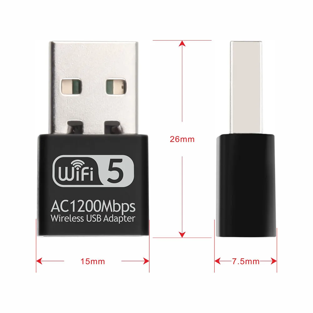 Горячая Распродажа 1200 Мбит/с USB Wifi адаптер 5 8 ГГц/2 4 ГГц приемник беспроводная