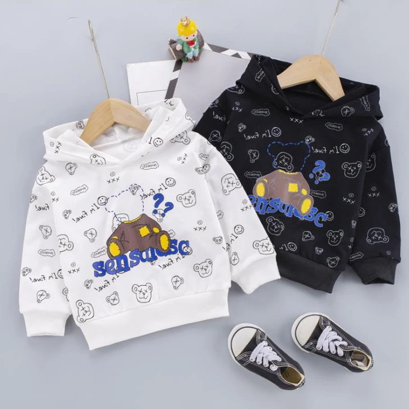 

Весенне-осенняя повседневная детская толстовка с длинным рукавом для мальчиков водолазка с принтом Повседневный милый свитер