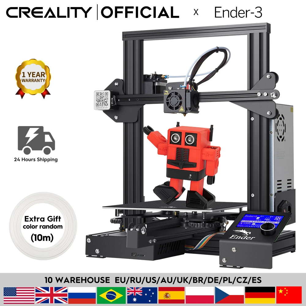  CREALITY 3D принтеры Ender 3/Ender 3X обновлен закаленное Стекло дополнительно, V слот резюме Мощность сбой печати DIY KIT очаг 