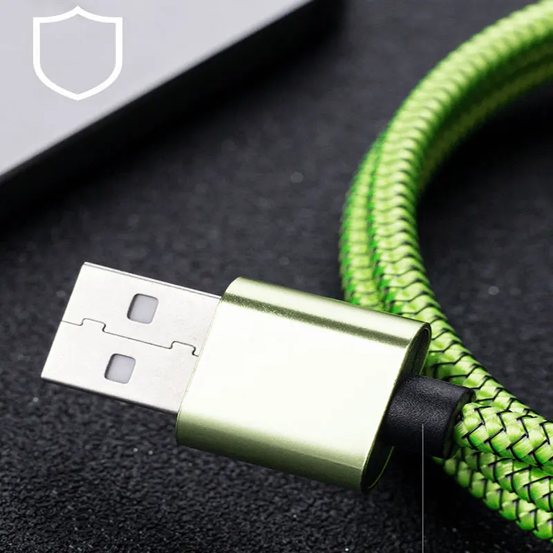 Кабель usb type-C 2.4A быстрое зарядное устройство 1 м с одной головкой плетеные кабели