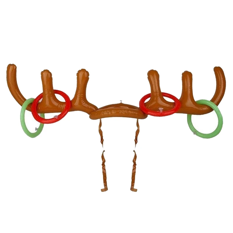 Надувная шляпа с оленьими рогами для рождественской вечеринки семейная детская