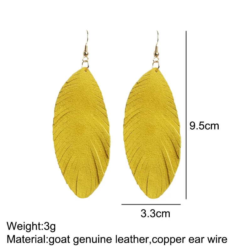 Женские серьги из натуральной козы Cpop элегантные однотонные с кисточками и